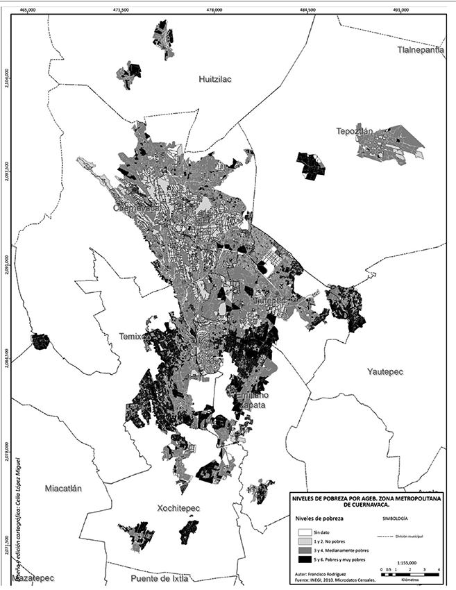 
zmc:
distribución de la población urbana según niveles socioeconómicos, 2010
