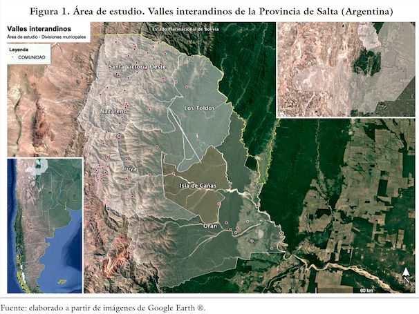 Área de estudio. Valles interandinos de la Provincia de Salta (Argentina)
