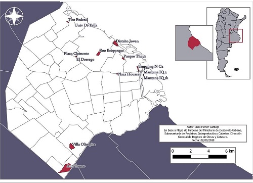 Mapa de proyectos sobre terrenos en caba aprobados por la Legislatura (dic. 15-dic. 17)