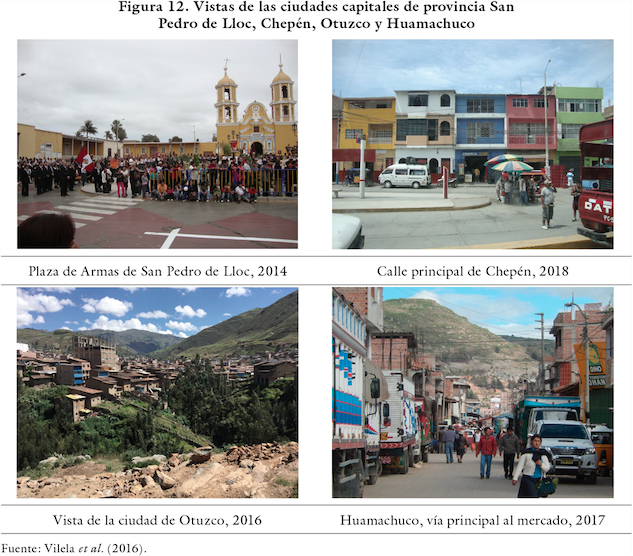 Vistas de las ciudades capitales de provincia San Pedro de Lloc, Chepén, Otuzco y Huamachuco