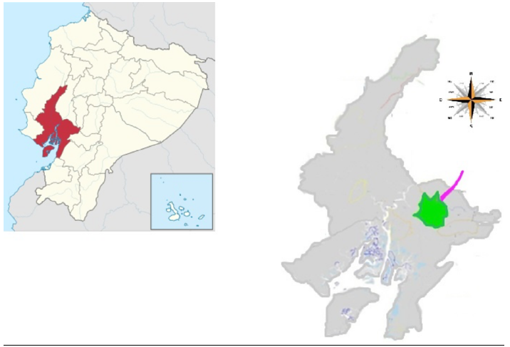 Mapa de localización del Cantón y la ciudad de Milagro en la Provincia de Guayas