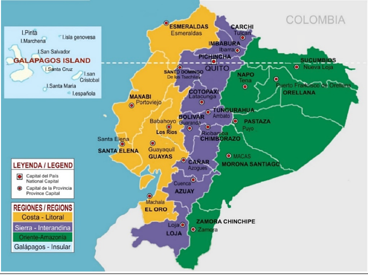 Regiones, provincias y ciudades del Ecuador