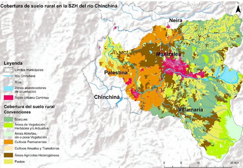 Cobertura de suelo rural en la SZH del río Chinchiná