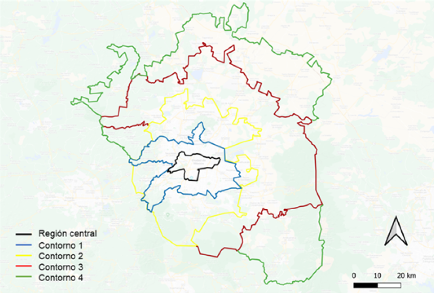 Contornos de la Zona Metropolitana del Valle de México, 2015