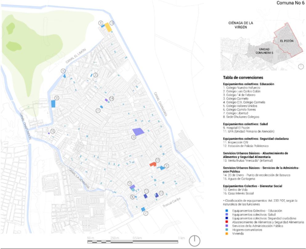 Sistema de Espacio Público y Equipamiento. Servicios de Bienestar. Cartografía de síntesis construida con base en las cartografías participativas