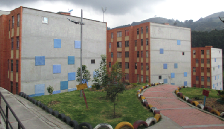 Embellecimiento del conjunto Metro Usme 136 por los residentes (bordes y &aacute;rboles)