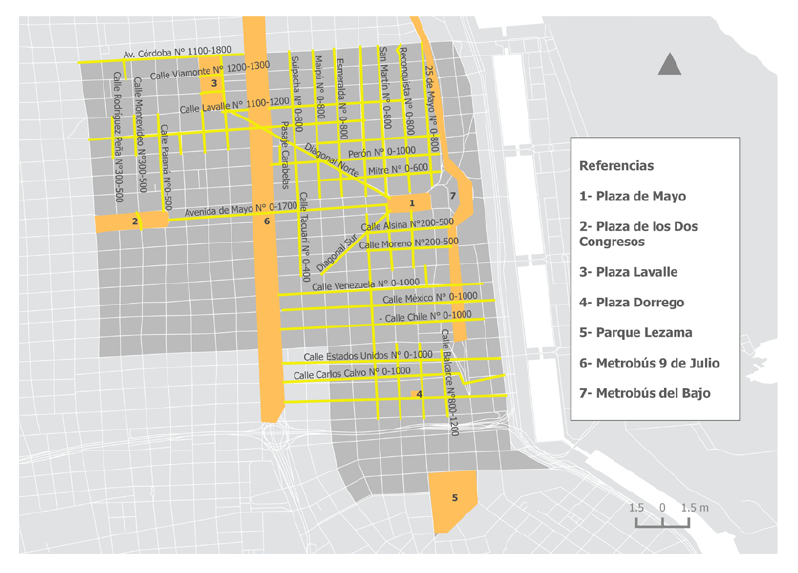 Calles, avenidas, peatonales, plazas y parques recualificados durante las tres primeras gestiones pro (2007-2019)