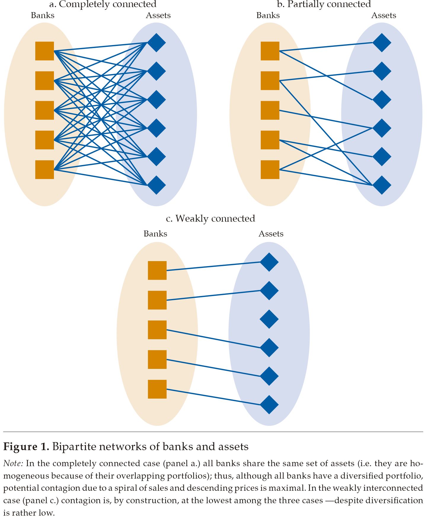 Bipartite networks of banks and assets