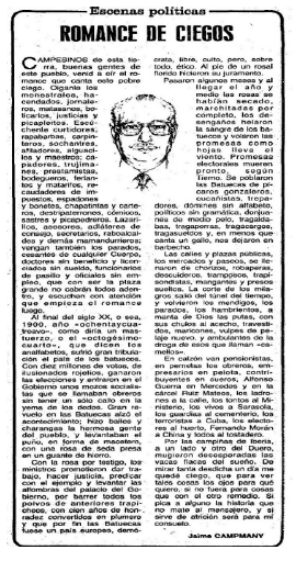 Copia extraída de la hemeroteca digital de abc del primer romance de Campmany, publicado el 15 de mayo de 1984, p. 17