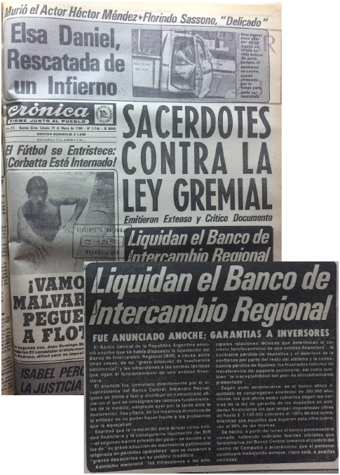 
Crónica anuncia en su tapa la liquidación del banco que inició la crisis financiera