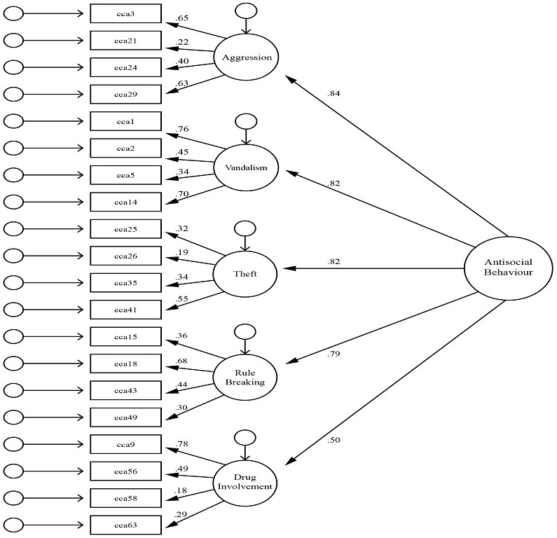 Multifactorial
Structure of the Antisocial Behaviour Questionnaire